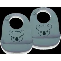 Nuuroo Alfie Silicone Short Bib 2-Pack With Print - Blue - ONE SIZE