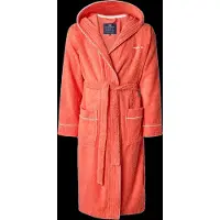 Lexington Home Quinn Unisex Cotton-Mix Hoodie Robe With Piping - Coral - S