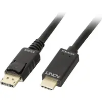 Lindy 36922, 2 m, DisplayPort, HDMI-tyyppi A (vakio), Uros, Uros, Suora