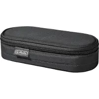 Herlitz Etui, Pehmeä lyijykynäkotelo, Polyesteri, Musta, Yksivärinen, Vetoketju, 90 mm (11415924)
