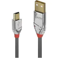 Lindy 0.5m USB 2.0 Type A to Mini-B Cable, Cromo Line (36630)