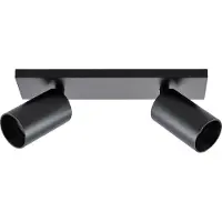 Deko-light CAN TILT kattospotti, musta, 31 x 9 cm, 2-lamppuinen, metalli GU10 TILT, himmennettävä, Musta, Olohuone/ruokailutila, Alumiini, Puolipyöreä
