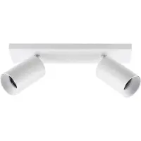 Deko-light CAN TILT kattospotti, valkoinen, 31 x 9 cm, 2-lamppuinen, metalli GU10 TILT, himmennettävä, Valkoinen/opaali, Olohuone/ruokailutila, Alumiini, Puolipyöreä