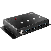 Lindy USB 3.0 - - 443492 - 4 porttia - Metalli - Yhteensopiva USB 3.0
