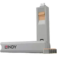 Lindy USB Type C portin lukitussetti avaimella ja 4 lukolla, oranssi