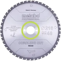 Metabo Sahalehti - - langaton puun leikkaamiseen - 216 mm - 48 hammasta - 5 negatiivinen