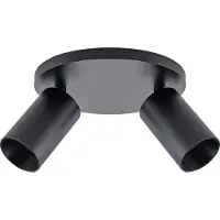 Deko-light CAN TILT kattospotti, musta, Ø 20 cm, 2-lamppuinen metalli GU10 TILT, himmennettävä, Musta, Olohuone/ruokailutila, Alumiini, Puolipyöreä
