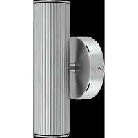 Globen Lighting Wall Lamp Hubble Up/Down Ip44 Facade Lighting Brushed Steel - Silver - 10X10X21CM