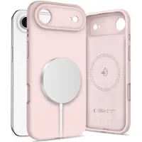 Tech-Protect iPhone Air Nestemäinen silikonikotelo - MagSafe-yhteensopiva - vaaleanpunainen helmi