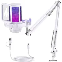 MAONO DGM20S - USB RGB Pelimikrofon Kit - Valkoinen