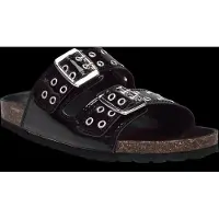Bianco Biamiami Two Buckle Slide Patent Leather - Black - 38
