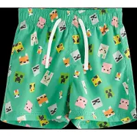Lindex Minecraft Swim Shorts - Green - 98/104