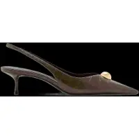 Mango Croc-Effect Heeled Shoes - Khaki green - 40