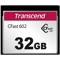 Transcend TS32GCFX602, 32 GB, CFast 2.0, MLC, 500 MB/s, 350 MB/s, Musta