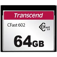 Transcend TS64GCFX602, 64 GB, CFast 2.0, MLC, 500 MB/s, 350 MB/s, Musta