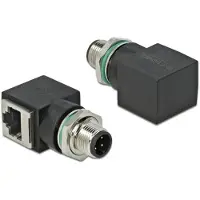 DeLOCK M12 D-koodattu 4-pin uros - RJ-45 Cat5e naaras PROFINET -adapteri, musta