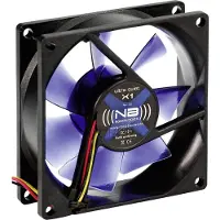 Blacknoise BlackSilentFan X-1 - Kotelotuuletin - 80mm - Musta sinisillä siivillä - 10 dBA