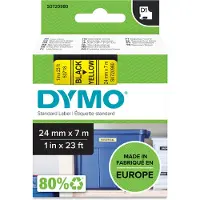 Dymo Merkkausnauha D1 24mm, musta keltaisella pohjalla