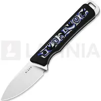 Kizer Cutlery Whiskey Jack AEB-L veitsi, Black/Blue/White Vortex Micarta, Satin
