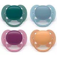 Philips Avent Pacifier ultra soft 4 pack 18+ mdr. blå/grøn/gul/rød