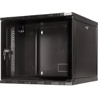 Logilink W15A54B, Seinään asennettava laitekehikko, 15U, 50 kg, Näppäinlukko, Musta