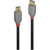 Lindy -kaapeli 0,5 m USB 2.0 Type C - Micro-B, Anthra Line, 36890