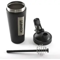 ICONFIT Ruostumaton teräs -shaker 800 ml, Musta 800 ml