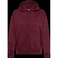 Puma Ess Elevated Relaxed Wash Hoodie Fl - Burgundy - M