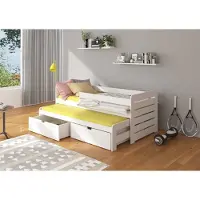 ADRK Furniture Lasten sänky ADRK FurnitureTomi 200x90 sivusuojalla, valkoinen