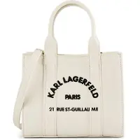 Karl Lagerfeld Käsilaukku 'Rue St-Guillaume' musta / valkoinen