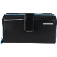 Piquadro Blue Square Lompakko RFID-suoja Nahka 17.5 cm Musta