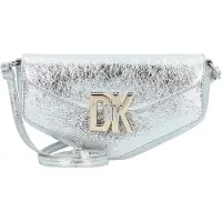 DKNY Downtown Crossbody-laukku Nahka 24.5 cm Hopeanvärinen