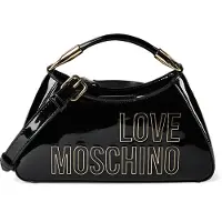 Love Moschino Enameled Logo Käsilaukku 27 cm Musta