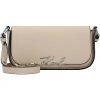 Karl Lagerfeld Signature Olkalaukku Nahka 24 cm Beige