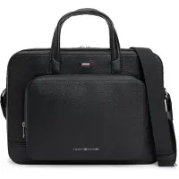 Tommy Hilfiger Tietokonelaukku 'Pebble Grain Logo Hardware' musta