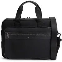 Tommy Hilfiger Tietokonelaukku 'Logo Mixed Texture' musta