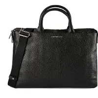 Mandarina Duck Mellow Urban Käsilaukku Nahka 40 cm Kannettavan tietokoneen taskun syvyys Musta