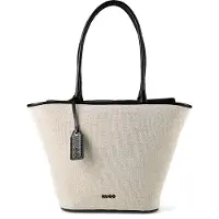 HUGO for woman. 50562949 Beige canvas shopper bag (OSFA), Casual, Sustainable, Recycled polyester