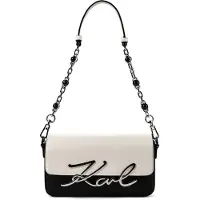 Karl Lagerfeld Olkalaukku 'K/Signature' musta / valkoinen