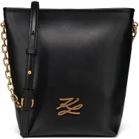Karl Lagerfeld Autograph Crossbody-laukku Nahka 23 cm Musta