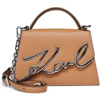 Karl Lagerfeld Signature 2.0 Käsilaukku Nahka 21.5 cm Ruskea
