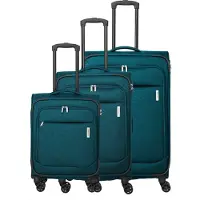 Travelite Priego 4-pyöräinen Matkalaukkusetti 3-osainen Petrooli