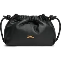Tommy Hilfiger TH Soft Leather Crossbody-laukku Nahka 20 cm Musta