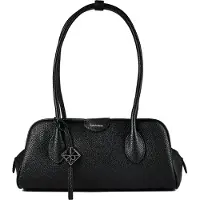 Calvin Klein Emblem Trio Pebble Shoulder Bag - Black - ONE SIZE