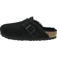 Birkenstock for woman. 259883 Boston Shearling Leather Clogs (Narrow Fit) black (37), Flat, Suede, None, Casual