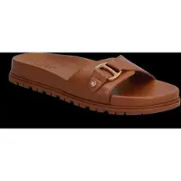 Ralph Lauren Tasha Leather Slide Sandal - Brown - 42