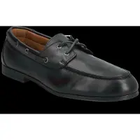Tommy Hilfiger Flexible Slim Leather Boat Shoe - Black - 43