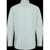 Ralph Lauren Custom Fit Striped Stretch Poplin Shirt - Green - XXL