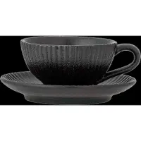 Bloomingville Neri Cappuccino Cup W/Saucer - Black - 200 ML