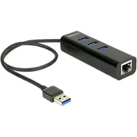 DeLOCK – USB 3.0 Hub 3 Port + 1 Port Gigabit LAN 10/100/1000 Mbps (62653)